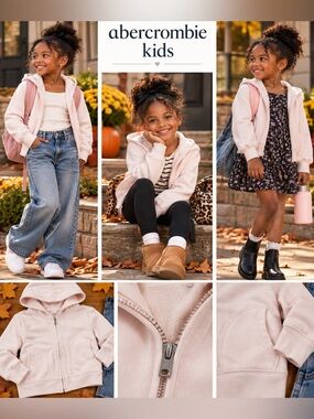 Abercrombie Kids pink zipped hoodie 5/6